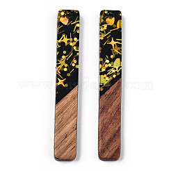 Opaque Resin & Walnut Wood Big Pendants&nbsp;RESI-N039-36