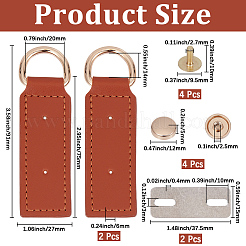 2 Bags Rectangle PU Leather Suspension Clasps&nbsp;DIY-CY0003-08B