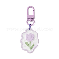 5Pcs 5 Styles Flower Acrylic Pendant Decoraiton&nbsp;HJEW-JM01389-S