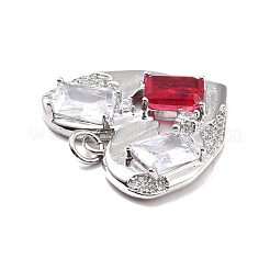 Eco-Friendly Brass Micro Pave Cubic Zirconia with Glass Pendants&nbsp;KK-K268-08