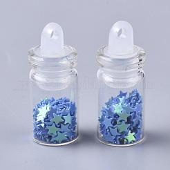Glass Wishing Bottle Pendant Decorations&nbsp;GLAA-T008-01C
