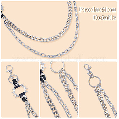 1Pc Alloy Double Layer Chain Belts for Pants&nbsp;AJEW-GF0011-93A