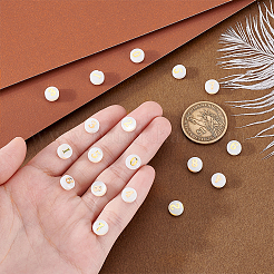 20Pcs 10 Styles Natural White Shell Flat Round Beads&nbsp;BSHE-PH0001-62