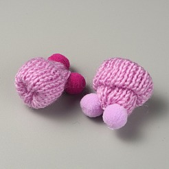 Woolen Crochet Mini Hat with Double Pom Pom Ball&nbsp;DIY-WH0032-56E
