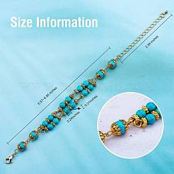 4Pcs 4 Style Synthetic Turquoise & Magnesite & Natural Larvikite & Rose Quartz Beaded Multi-strand Bracelets Set for Women&nbsp;BJEW-SW00038