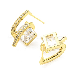 Clear Cubic Zirconia Stud Earrings&nbsp;EJEW-A026-08G