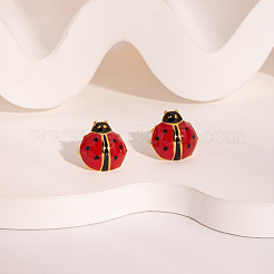 Ladybug 304 Stainless Steel Enamel Alligator Hair Clips & Stud Earring Sets for Women&nbsp;ZG3114-1