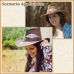 2Pcs Cowhide with Rhinestone Hat Band&nbsp;HJEW-ME00030