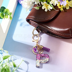 Alloy Resin Heart Keychains&nbsp;KEYC-TADJ0002-01G-P