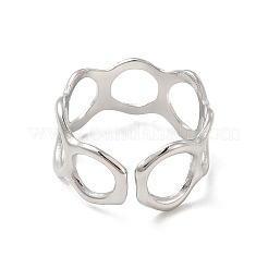 Non-Tarnish 304 Stainless Steel Circle Ring Wrap Open Cuff Ring for Women&nbsp;RJEW-E066-03P
