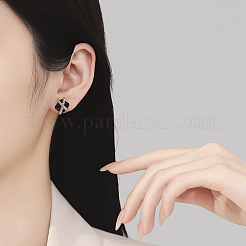 Brass Cubic Zirconia Stud Earrings&nbsp;WG9F66F-01