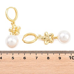 Valentine's Day Flower Brass Hoop Earrings&nbsp;EJEW-Z164-03G