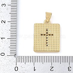 Rack Plating Brass Micro Pave Cubic Zirconia Pendants&nbsp;KK-P287-44A-G