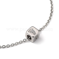 Brass Micro Pave Clear Cubic Zirconia Charms Bracelets&nbsp;BJEW-JB05400-03