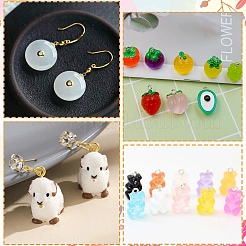 1800Pcs 6 Colors Iron Screw Eye Pin Peg Bails&nbsp;IFIN-YW0003-66
