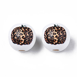 Autumn Theme Printed Natural Wood Beads&nbsp;WOOD-S057-079