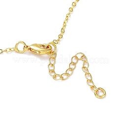 Golden Brass Rhinestone Pendant Necklace with Cable Chains&nbsp;LS-NJEW-P278-A04