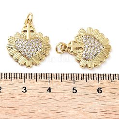 Rack Plating Brass Micro Pave Cubic Clear Zirconia Pendants&nbsp;KK-M280-12G
