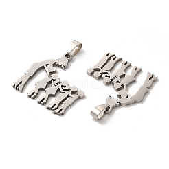 Non-Tarnish Mother's Day/Teachers' Day 201 Stainless Steel Pendants&nbsp;STAS-K251-025P