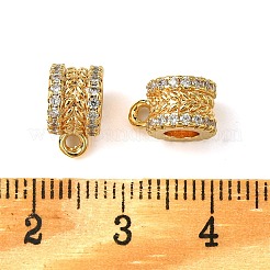 Brass Brass Micro Pave Cubic Zirconia Tube Bails&nbsp;KK-M277-09G-G