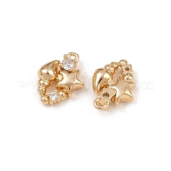 Brass Micro Pave Cubic Zirconia Pendants&nbsp;KK-K407-20G