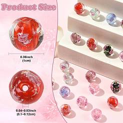 30Pcs 6 Colors Handmade Foil Lampwork Beads&nbsp;LAMP-FS0001-68
