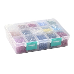 375G 15 Colors Glass Seed Beads&nbsp;SEED-JP0004-04-4mm
