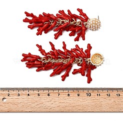 Alloy Dangle Stud Earrings&nbsp;EJEW-D327-05KCG
