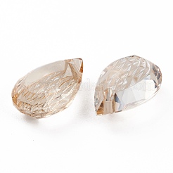 Embossed Glass Rhinestone Pendants&nbsp;GLAA-J101-05A-001GS