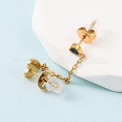 304 Stainless Steel Heart Stud Earring & Hoop Earring Sets&nbsp;EJEW-K268-93G-01-2