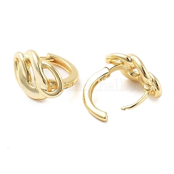 Brass Nuggets Hoop Earrings for Women&nbsp;LS-EJEW-F347-01G-04