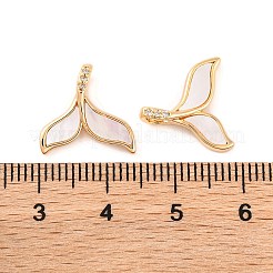 Brass Micro Pave Clear Cubic Zirconia Pendants&nbsp;KK-S389-06G