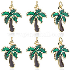 6Pcs Brass Enamel Pendants&nbsp;KK-BBC0020-19