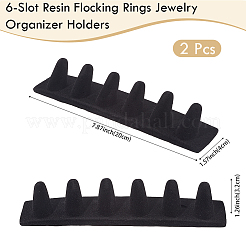2Pcs 6-Slot Resin Flocking Rings Jewelry Organizer Holder&nbsp;ODIS-BBC0001-05