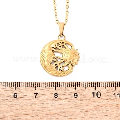 Moon & Star & Sun 304 Stainless Steel Pendant Necklaces&nbsp;NJEW-H059-14G