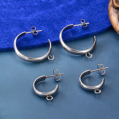 4Pcs 2 Colors 304 Stainless Steel Stud Earring Findings&nbsp;STAS-TAD0001-05P