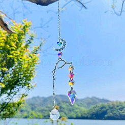 Alloy Moon & Branches Hanging Ornaments&nbsp;PW-WG23D97-01