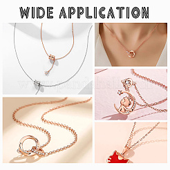 PVD Vacuum Plating Classic Plain 304 Stainless Steel Mens Womens Cable Chain Necklaces&nbsp;STAS-UN0017-38RG-B