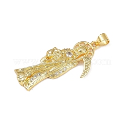 Brass Micro Pave Cubic Zirconia Pendants&nbsp;KK-R230-11G