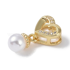 Rack Plating Brass Micro Pave CLear Cubic Zirconia Pendants&nbsp;KK-E110-01G