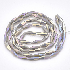Electroplate Opaque Solid Color Glass Beads Strands&nbsp;EGLA-S174-18A