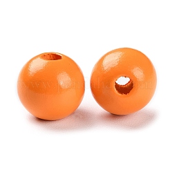 Spray Painted Natural Wood Beads&nbsp;WOOD-R272-02A