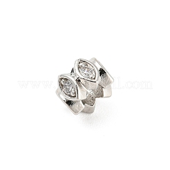 Rack Plating Brass Micro Pave Cubic Zirconia Beads&nbsp;ZIRC-F140-03P-A