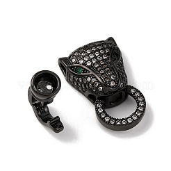 Brass Micro Pave Cubic Zirconia Fold Over Clasps&nbsp;ZIRC-L062-K01-M-1