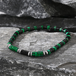 Synthetic Malachite & Natural Jade Beads Stretch Bracelets for Men&nbsp;TS7619