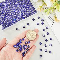 Handmade Evil Eye Lampwork Beads Strands&nbsp;LAMP-PA0001-50B