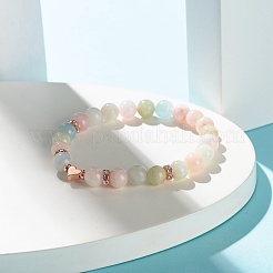 Natural Morganite Round Beads Stretch Bracelet for Girl Women&nbsp;BJEW-JB06926