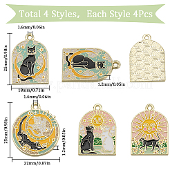 16Pcs 4 Styles Alloy Enamel Pendants&nbsp;ENAM-SC0004-90