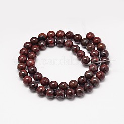 Natural Brecciated Jasper Round Beads Strands&nbsp;X-G-P075-14-8mm