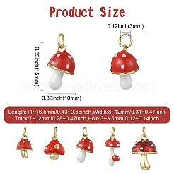 5Pcs 5 Styles Brass Enamel Charms&nbsp;KK-CJ0003-93